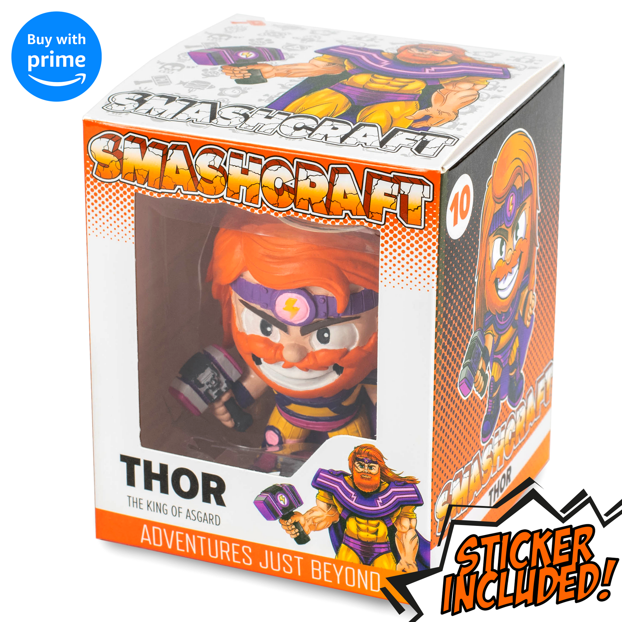 Smashcraft Thor collectors box, with back story and memorabilia mythology character sticker