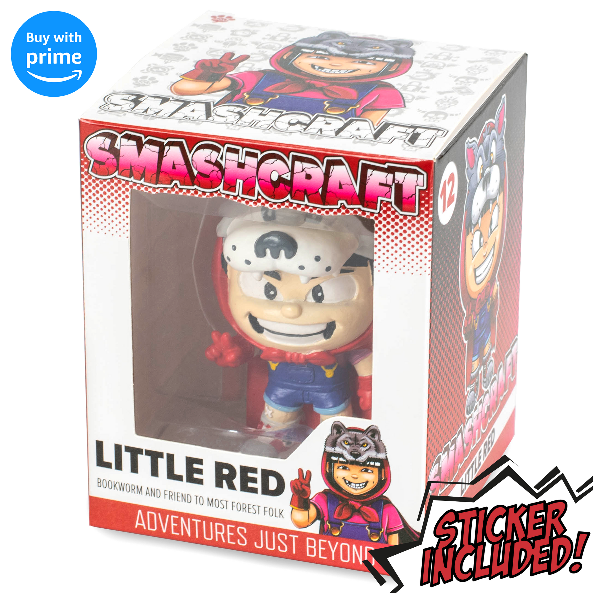 Smashcraft Little Red collectors box, with back story and memorabilia fairytale character sticker 