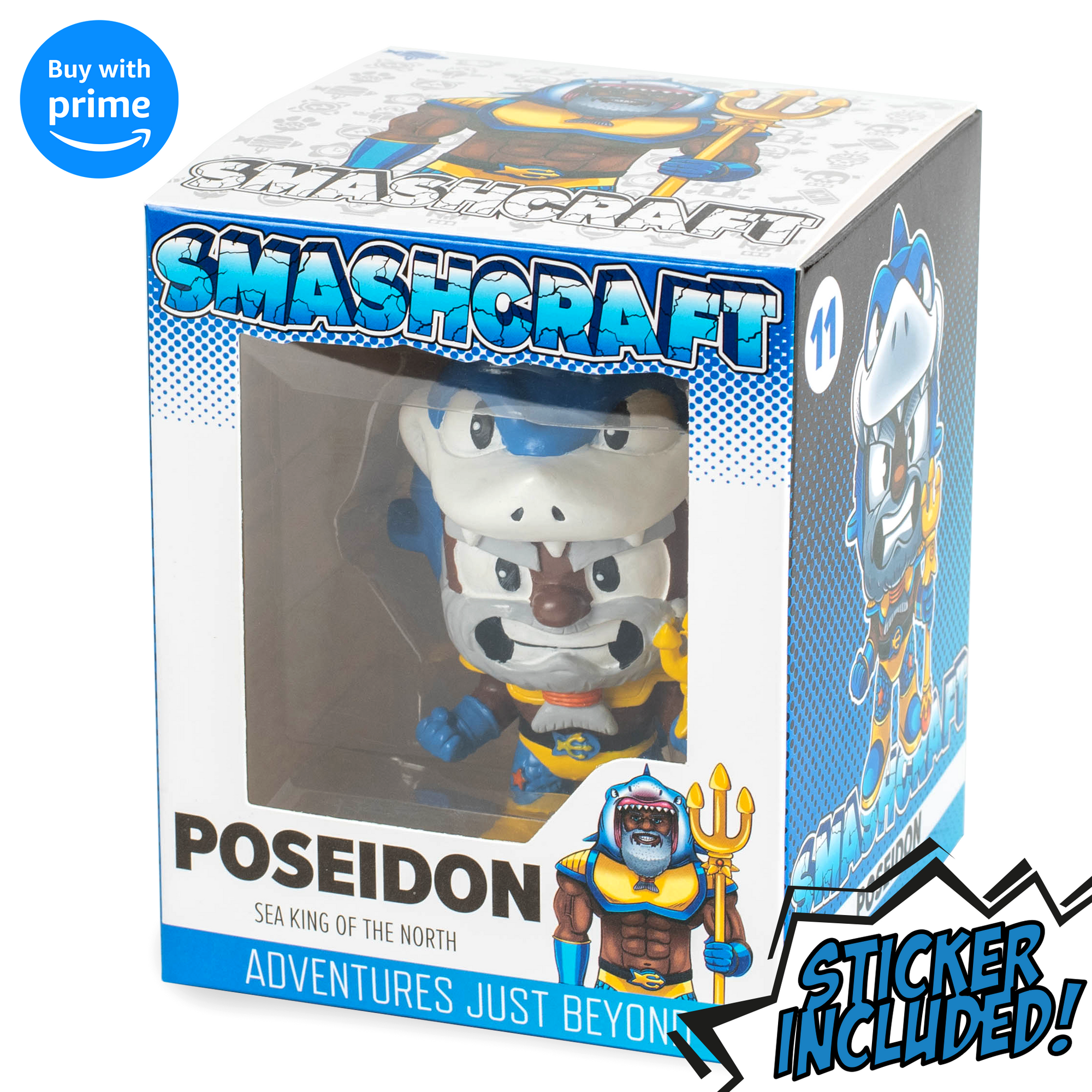 Smashcraft Poseidon collectors box, with back story and memorabilia Greek character sticker